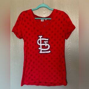 Red polkadot St. Louis Cardinals T-shirt